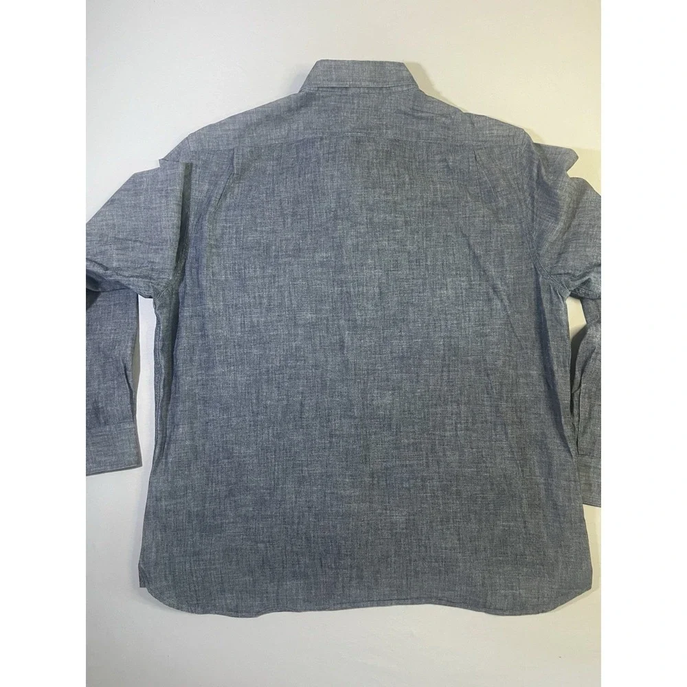 Banana Republic Untucked Standard Fit Chambray Button Down‎ Shirt Size Large